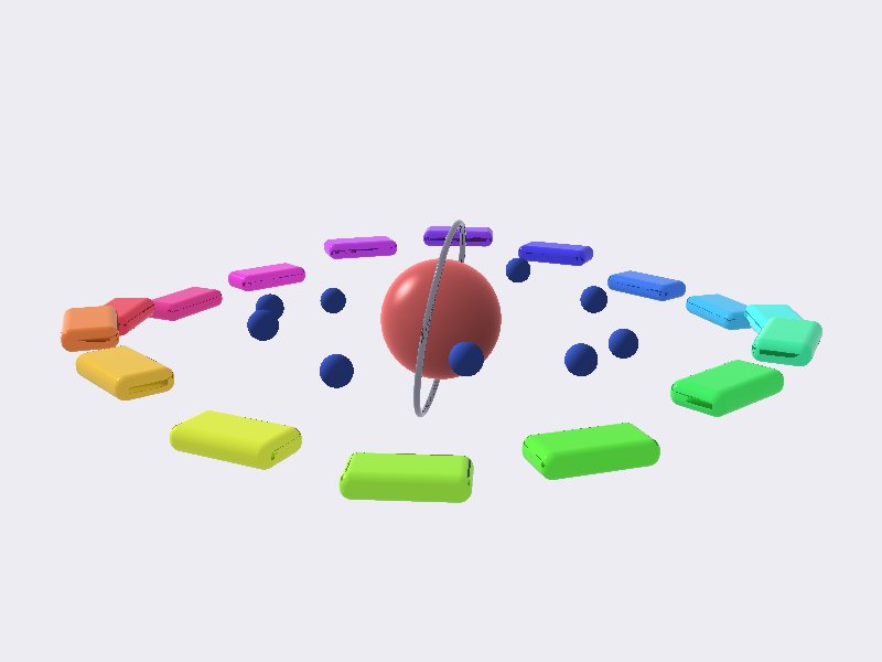 An orbiting planet, with a glass ball and a crown