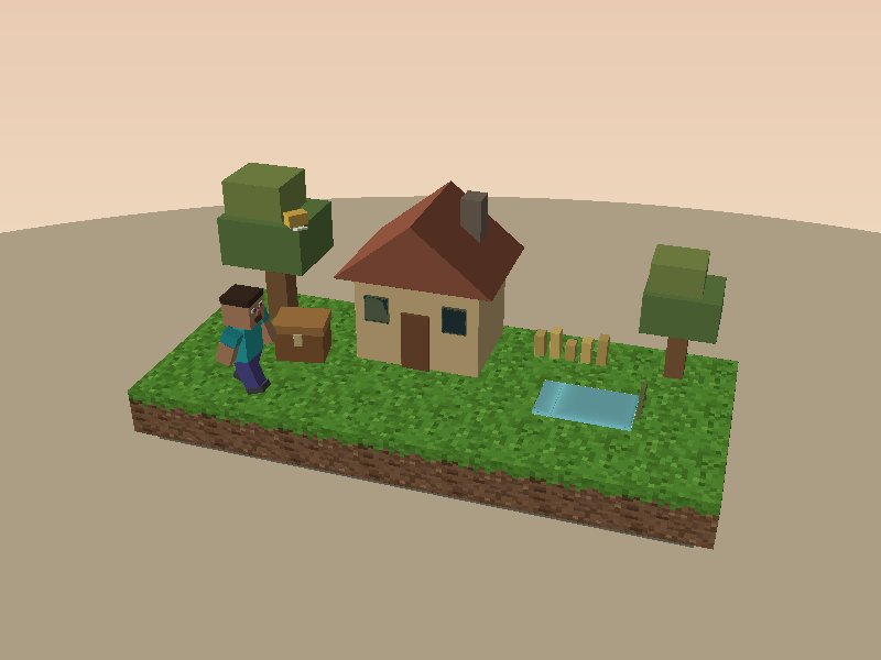 Minecraft Steve house animation
