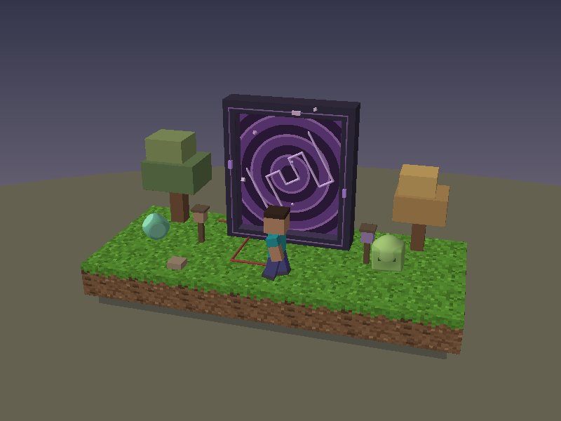Minecraft Steve portal animation